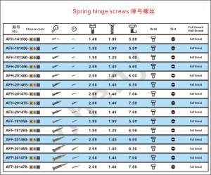 Spring ScrewsModel:Size: